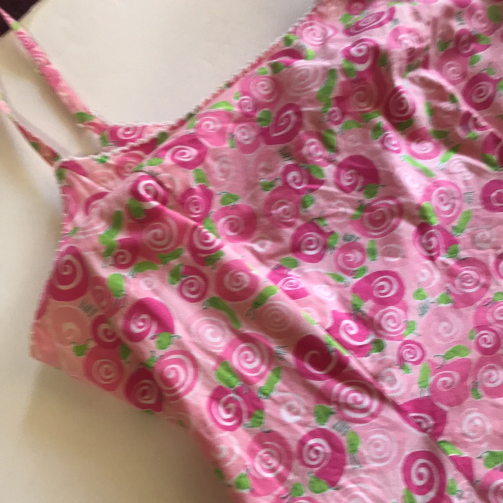 Lilly Pulitzer Rare Vintage White Label Y2k Slip Dress Snail Print Barbie Pink 6 - Picture 11 of 16